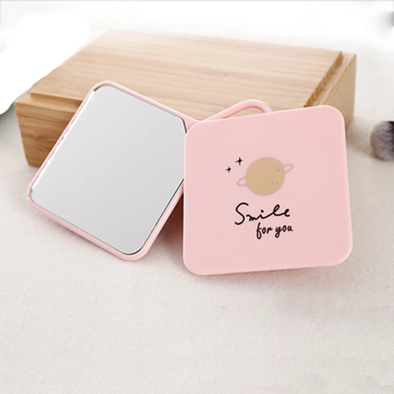 Square Rotating Bronzing Mirror Comb Set with Hook up Small Makeup