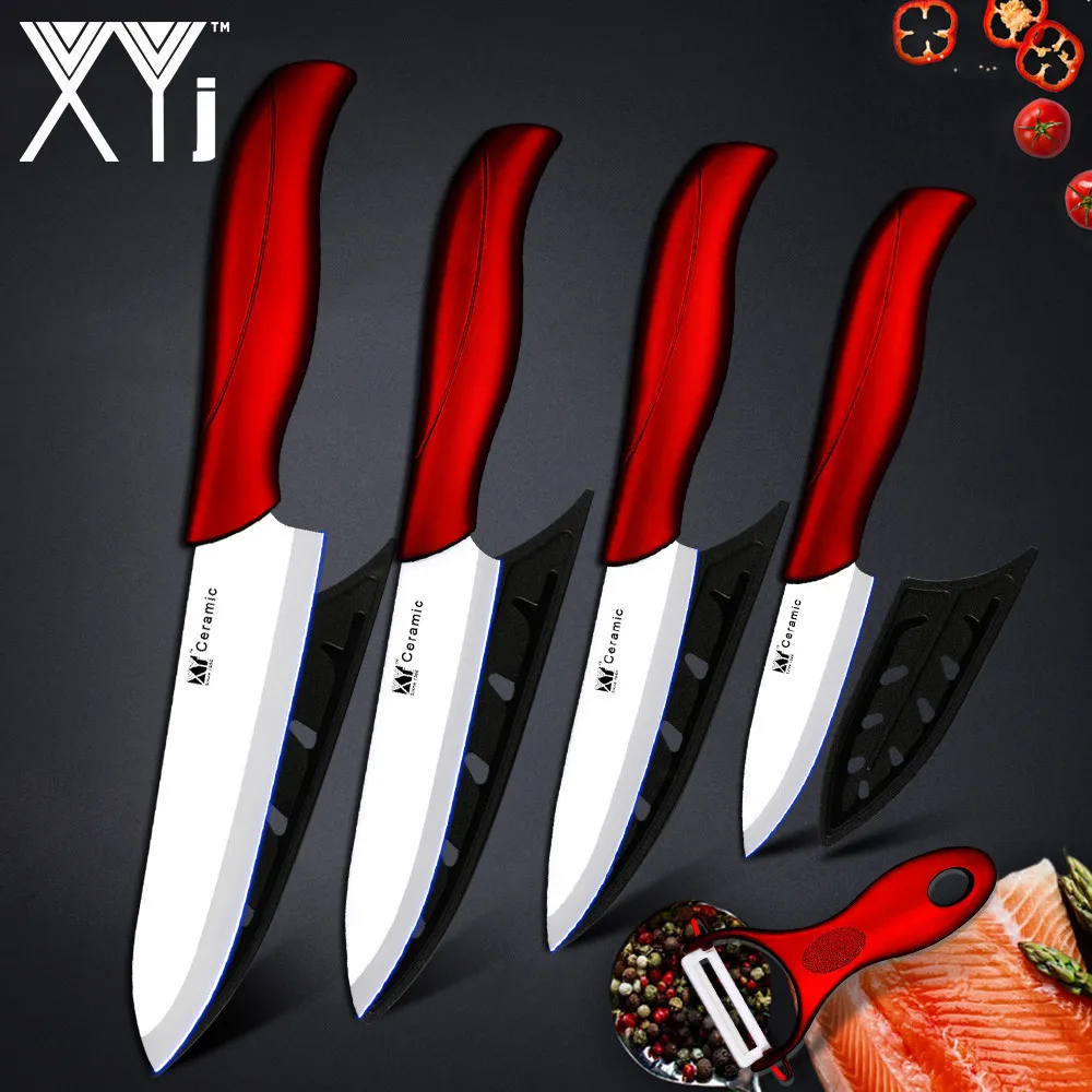 

XYj Kitchen Knife Ceramic Knife Cook Tools Supplie Cutlery Set 3" 4" 5" 6"inch +Ceramic Peeler Paring Utility Slicing Chef Knife