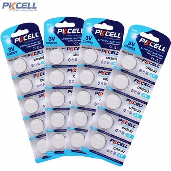 

20pcs/lot PKCELL CR2032 CR 2032 Lithium Li-ion 3V 220mAh Batteries Button Cell Coin Battery BR2032 DL2032 SB-T15 ECR2032 Bateria