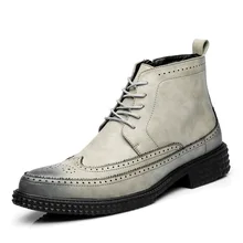 High Quality Genuine Leather Men Boots Winter Waterproof Ankle Boots Riding Boots Outdoor Working Snow Boots Men Leather Shoes