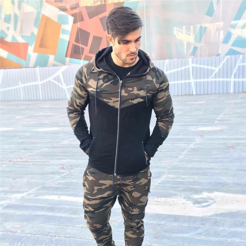 

Gym Jacket Men Autumn Spring Men Military Camouflage Sweatshirt Golds Bodybuilding Sport Hoodies Fitness Jogger Mens Jacket Coat