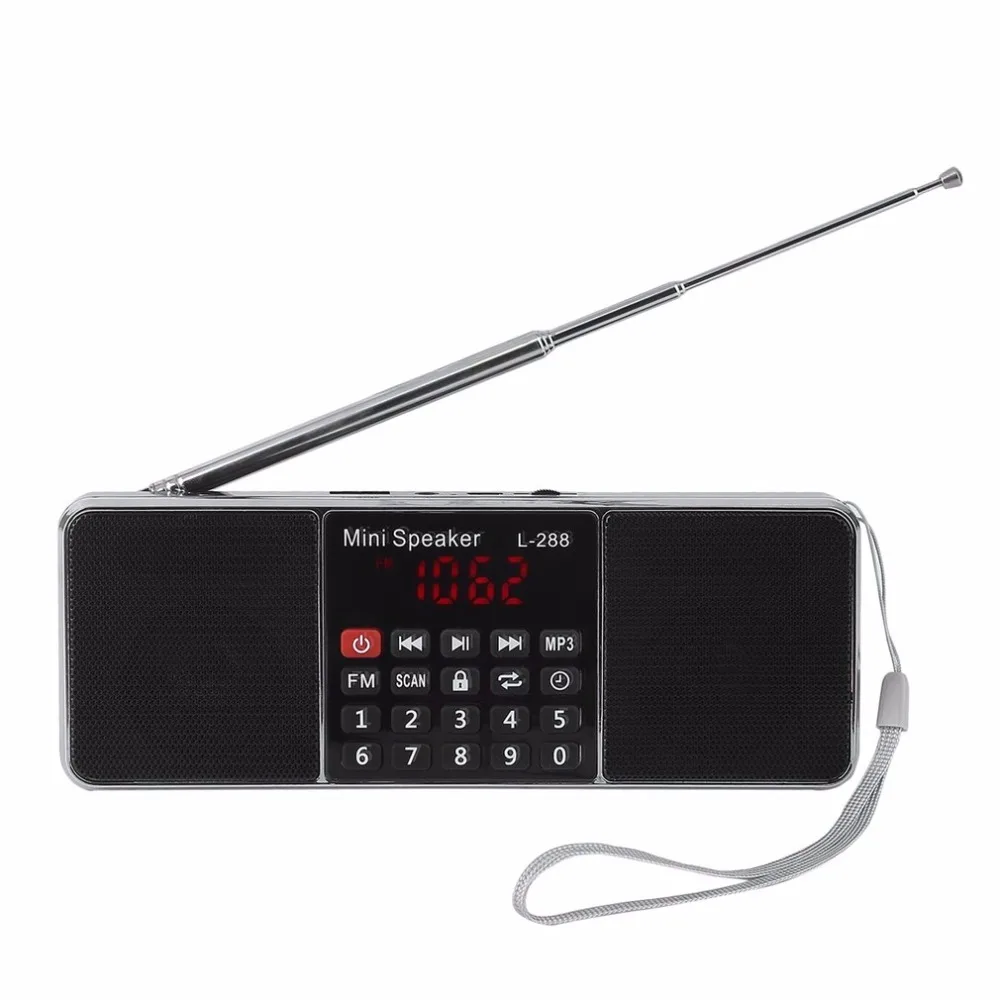 L 288 Dual Channel Digital Speakers Loudspeaker Portable FM Radio Speaker LCD Screen Support TF 