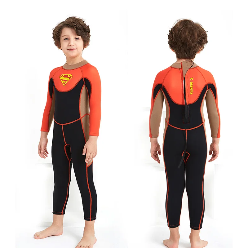 

DIVE&SAIL 2.5MM Children One Piece Long Sleeves Diving Wetsuits Neoprene Diving Suits Boys Girls UV Protection Swimsuit Swimwear