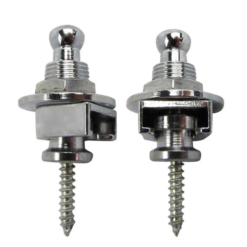 NEW 2pcs Skidproof Guitar Strap Locks Straplock Chrome for Electric
