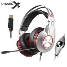 XIBERIA K5 Gaming Headset Gamer Ordenador USB Auriculares Estéreo con Sonido Envolvente Flexible Micrófono Mic fone de ouvido