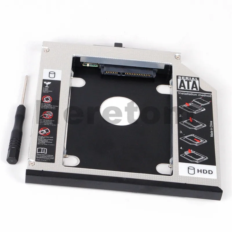 Heretom алюминиевый 12,7 мм SATA для SATA DVD CD-ROM Optibay 2nd HDD SSD Caddy для IBM lenovo Thinkpad R400 R500 T420 T430 T520