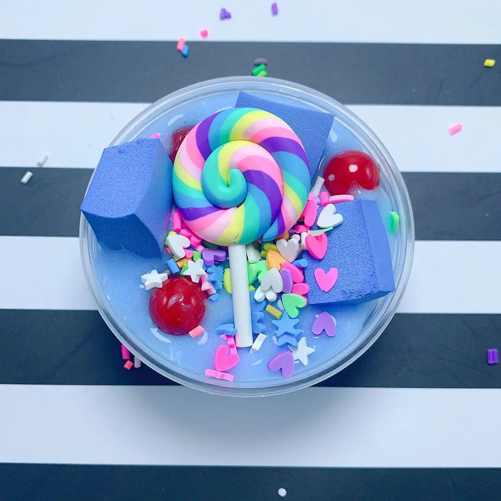 

Fluffy Foam Slime Fluffy Cute Lollipop Butter Slime DIY Stress Relief Children Kid Funny Toy Gift for Children 60ml Z710