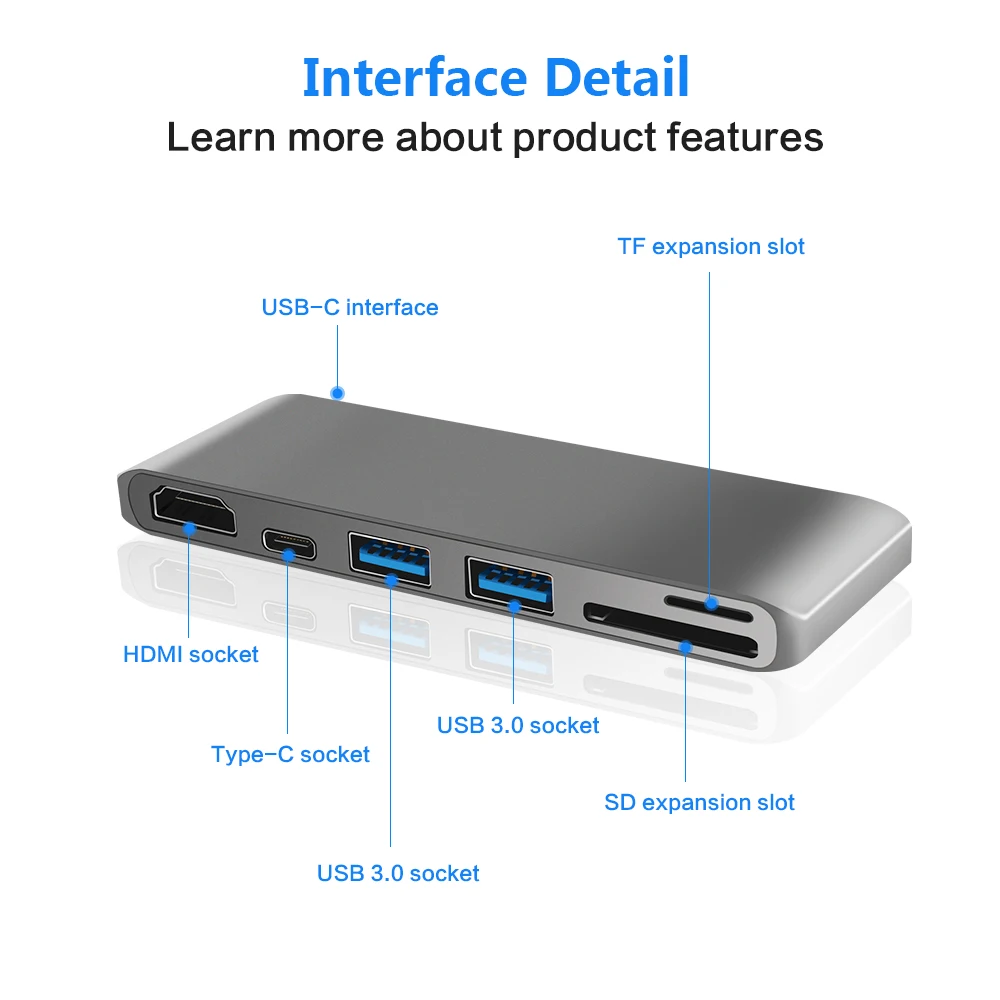 Новейший тип-c 3,0 к HDMI/кард-ридер/концентратор адаптер Поддержка 4K 5 Гбит/с для нового Macbook Chromebook Pixel Surface Pro 4