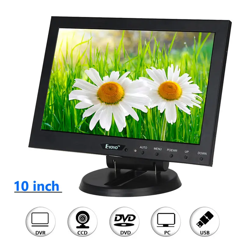 Eyoyo 10 &quotдюймов Портативный CCTV Мониторы TFT ЖК-дисплей аудио-видео с HDML USB BNC VGA