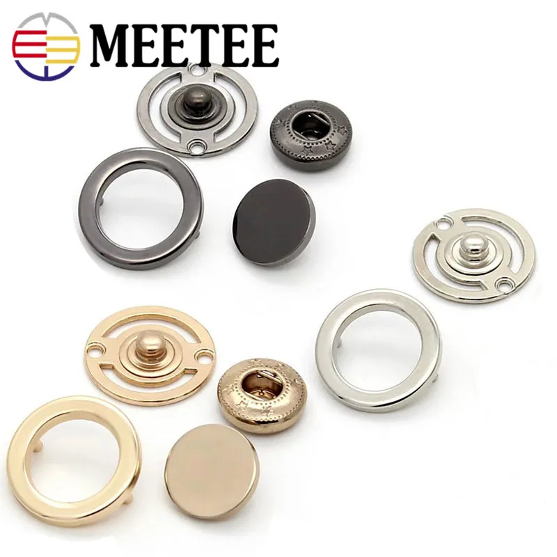 

Meetee 5pcs 18-30mm Metal Hollow Snap Buttons Coat Classic Double-sided Fastener Stud Button Buckle Diy Sew Clothes Accessories