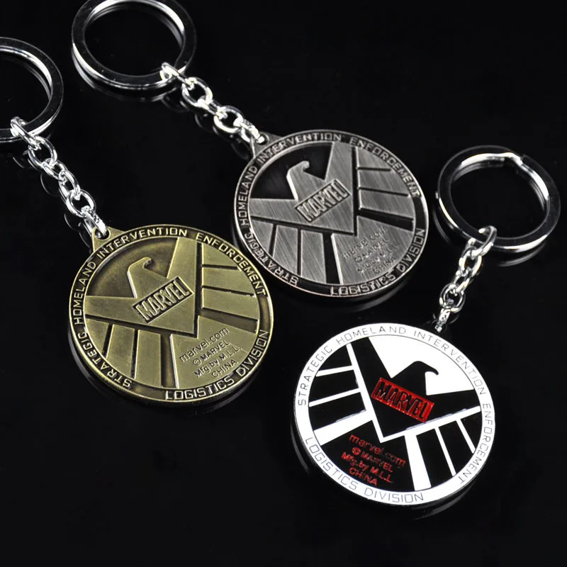 

2019 Newly popular avengers retro metal pendant key chain popular movie SHIELD men and women jewelry key chain