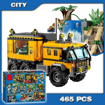 

465pcs City Explorers Jungle Mobile Lab Waterfall 10711 Model Building Blocks Assemble Bricks Children Toys Compatible with