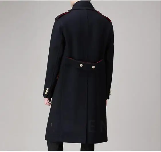 Зимнее шерстяное пальто-это тот же стиль для мужчин с длинным двубортным стилем. M-3XL