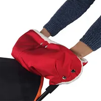 Plush Stroller Hand Muff Waterproof Warm Gloves Black