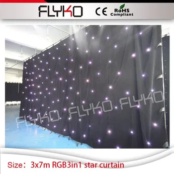 

Free shipping 3mx7m portable led star backdrop club party wedding leds star curtain twilking flashing leds