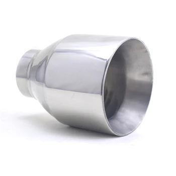 

Universal Car Dual Wall Nozzle Exhaust Tip Stainless Steel Auto Tail Pipe Muffler 2.5" Inlet 4.3" Outlet
