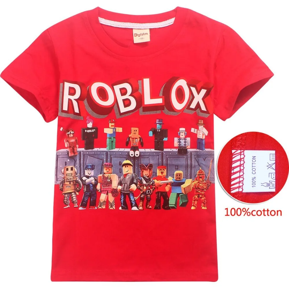 Roblox T-shirt manga curta Meninos Summer Tee Crew Pescoço Tops Roupas