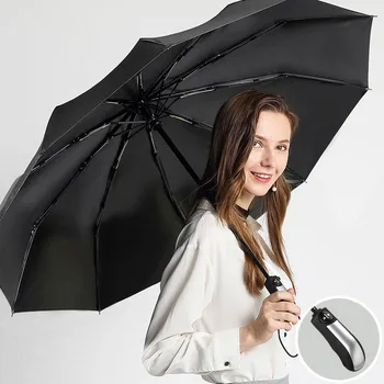 

Large Strong Reinforced Umbrella Automatic 3 Folding Umbrella Windproof Man Woman Waterproof For Sunny Modis Umbrella 50ys120