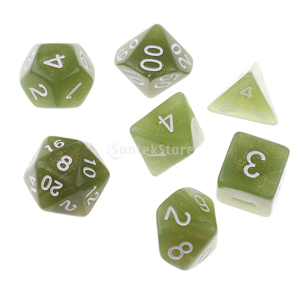 7PCS Polyhedral Dice D20 D12 D10 D8 D6 D4 16mm for Dungeons and Dragons Dice DND MTG RPG