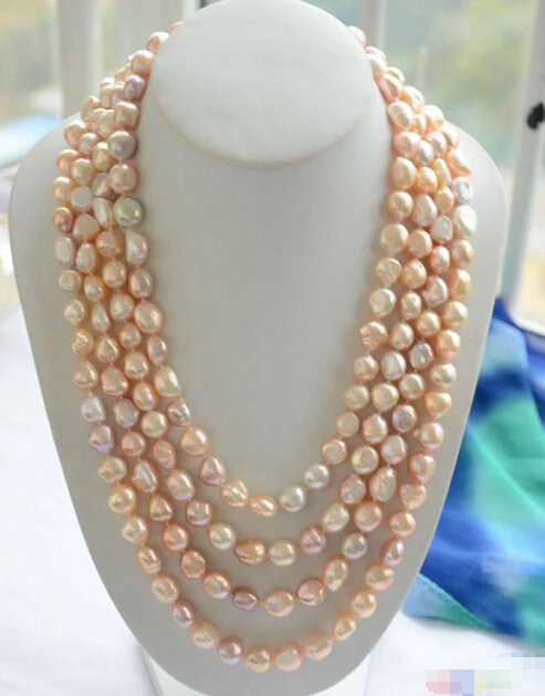 

Wholesale FREE SHIPPING >>> P4673 Natural 100" 13mm pink lavender baroque freshwater pearl necklace