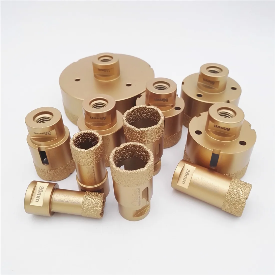DIATOOL 1pc Vacuum Brazed Diamond Drilling Core Bits With 15MM Diamond Height M14 Connection Drill Bits Hole Saw