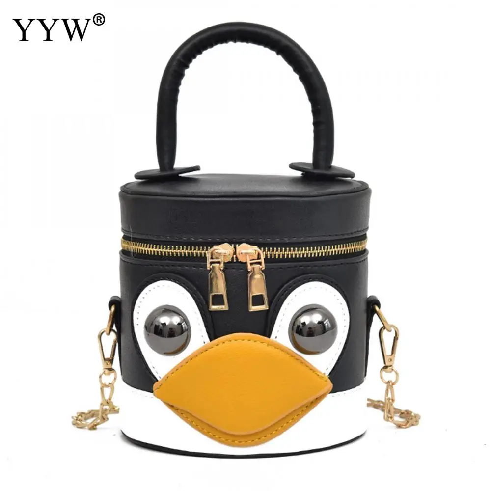 Women Pu Leather Animal Duck Bucket Crossbody Bag Fashion Girl Party Tote Hand Multifunctional
