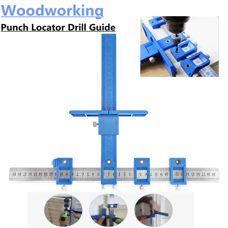 Hardware Punch Locator Woodworking Drill Guide Tool 