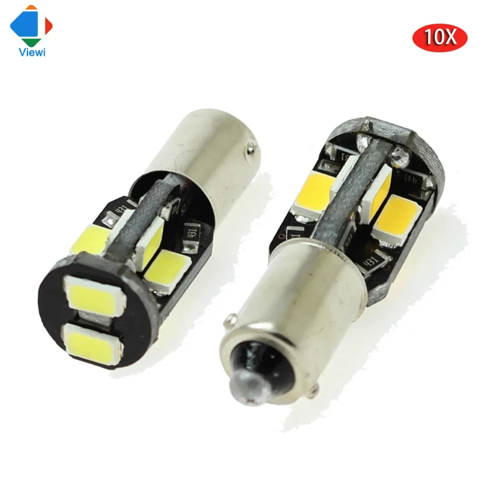 

10X t4w 12v ba9s bax9s auto led bulbs canbus bright Dc 12 volt 5730 10 leds Auto Side Turn Signal Brake Bulb warm white lamp