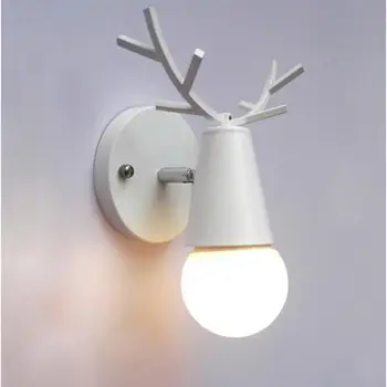 

Deer head E27 wall light Wall Mounted Adjustable angle bed room living room wall lamp without Lamp Bedside Light