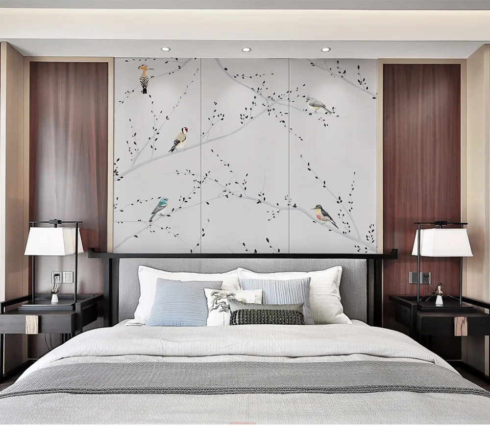 

Bacaz Chinese style Bird Custom Mural Wallpaper Flower Full Wall Murals Printed Home Decor Photo Wallpaper Papel De Parede 3D