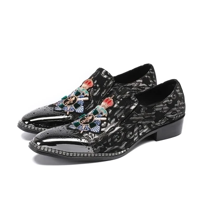Zapatos Formales Cuero De Boda Primavera Hierro Genuino Toro Bloque Negocios Cabeza La Hombres Los Casual Tallado Otoño Bajo Hpqw11