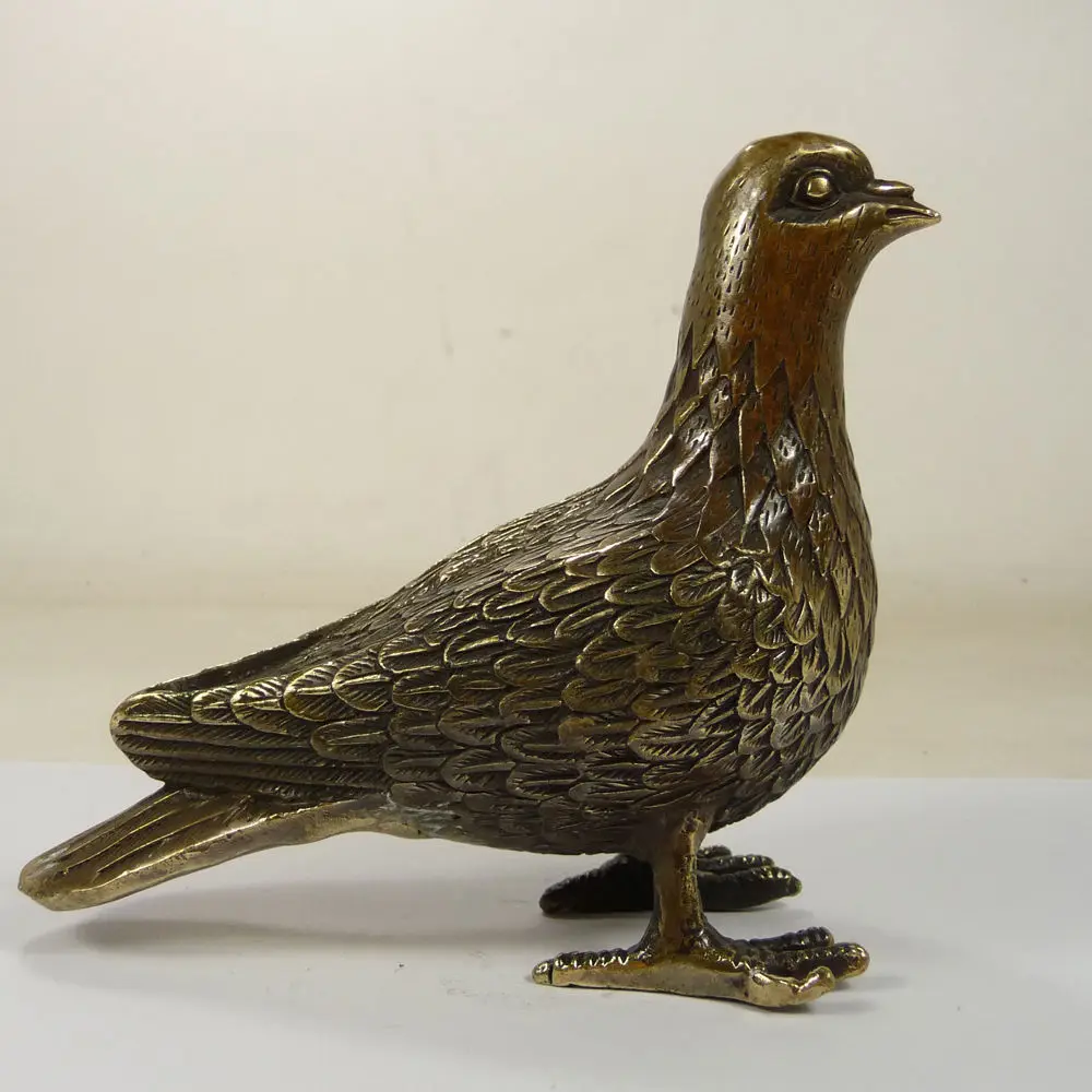 

CHINA handwork copper carved pigeon statue decoration