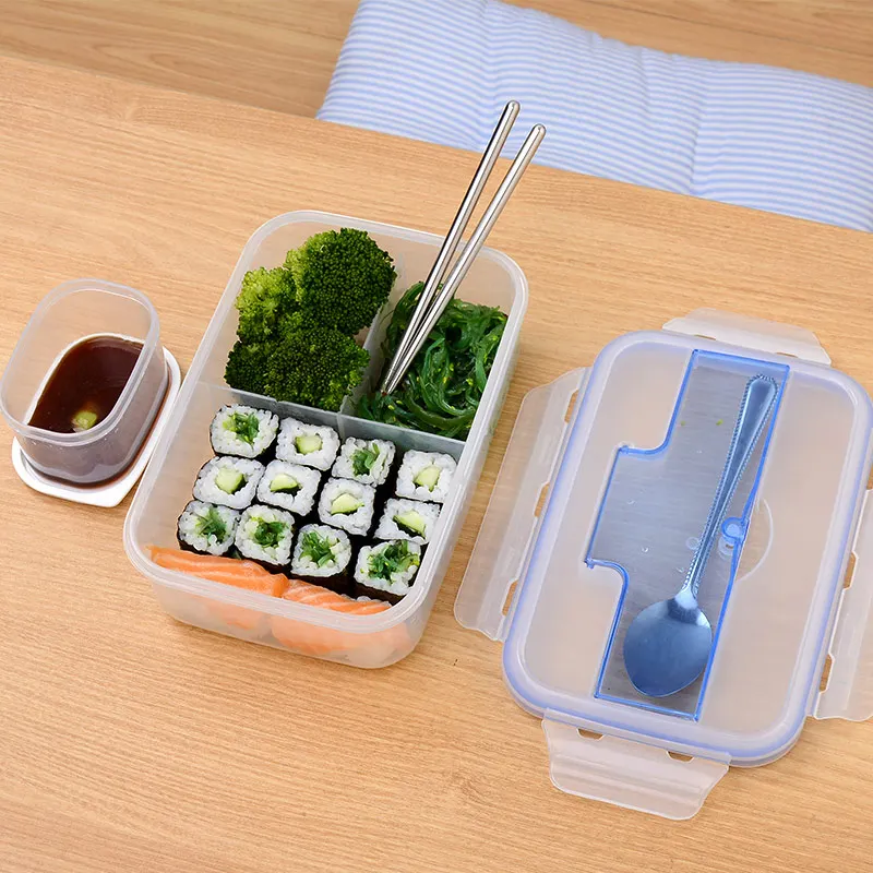 Leakproof Plastic Food Sushi Storage Container Camping Picnic Portable School Kids Adluts Bento Lunch Boxs China Dinner Sets