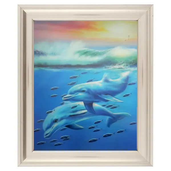 イルカ海3d レンチキュラー画像動物ポスター絵画壁の装飾フォト アート画像