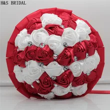 H& S свадебные белые и красные хрустальные свадебные цветы Свадебные букеты Искусственные Свадебные букеты со стразами розы buque de noiva