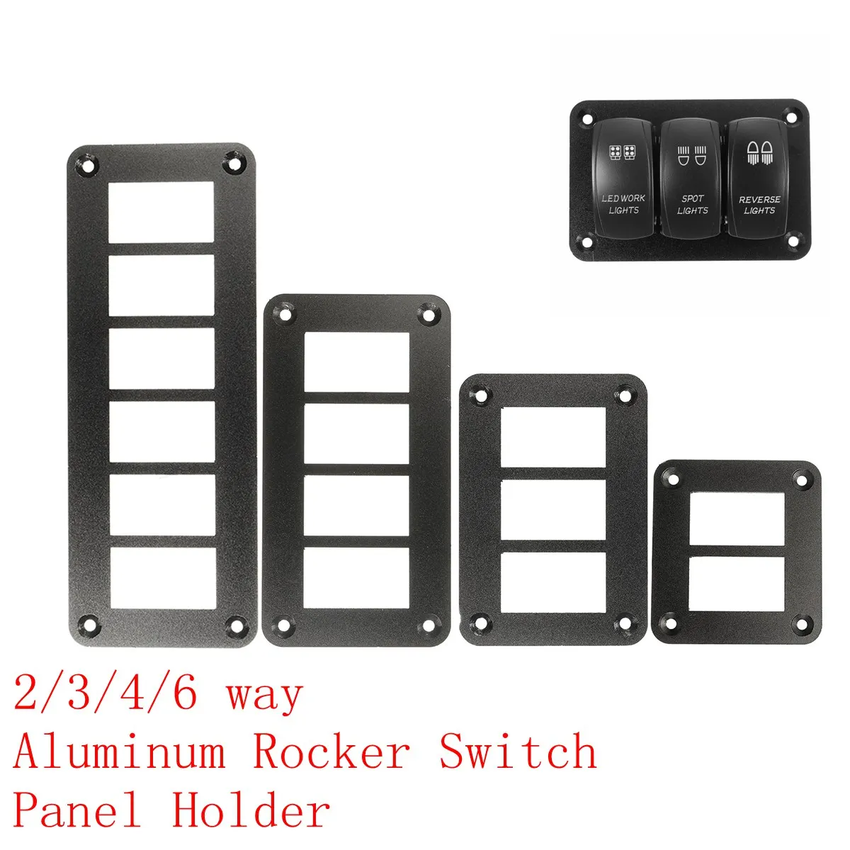 

2/3/4/6 Way Aluminum Rocker Switch Panel Housing Holder FOR ARB Carling Narva Boat Type Auto Parts Switches Parts