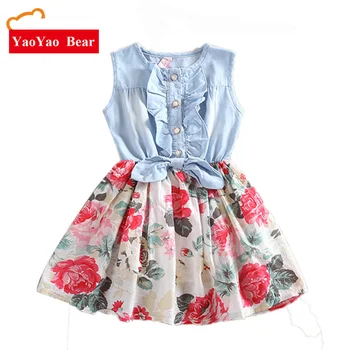 

Summer Baby Girls Dress Toddler Girls Denim Dresses Kids Princess Dress baby girl birthday dress infant party clothing 24m to 10