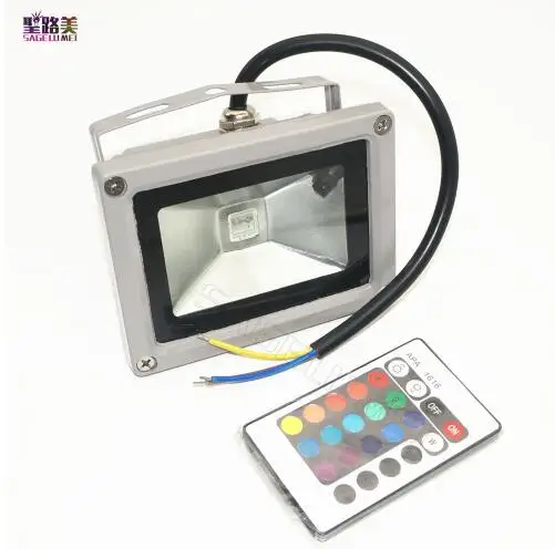 Светодиодный прожектор 10 Вт 20 30 50 RGB водонепроницаемый разноцветный + 24key ИК пульт