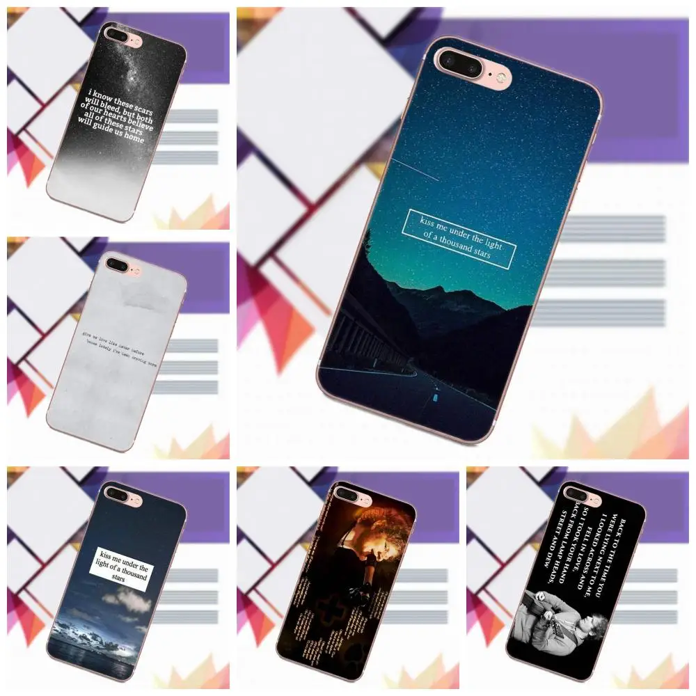 

Vvcqod Soft Cell Phone For iPhone 4 4S 5 5C 5S SE 6 6S 7 8 Plus X For Moto G G2 G3 Star Ed Sheeran Song Quotes