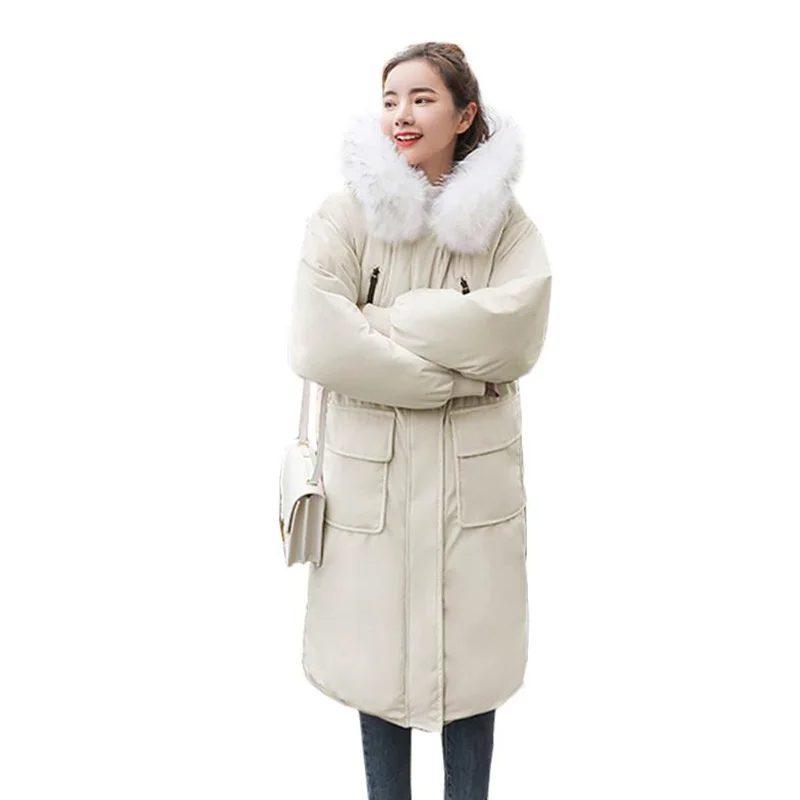 

Women Winter Jacket 2018 Fashion Hooded Thicken Warm Long Coat Parka Hooded Fur Collar Plus Size Gold velvet Cotton Padded Coats
