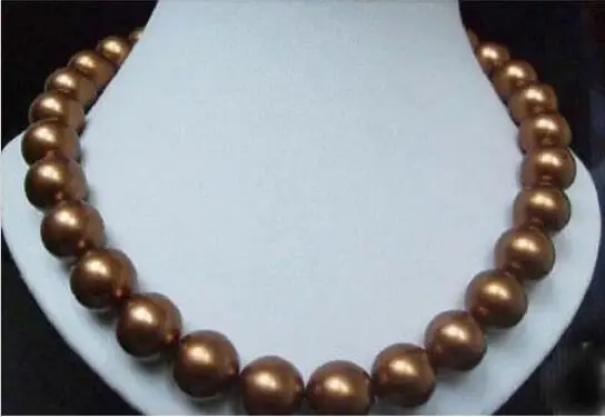 

HUGE AAA 11-12MM SOUTH SEA CHOCOLATE PEARL NECKLACE GOLD CLASP 18 INCH