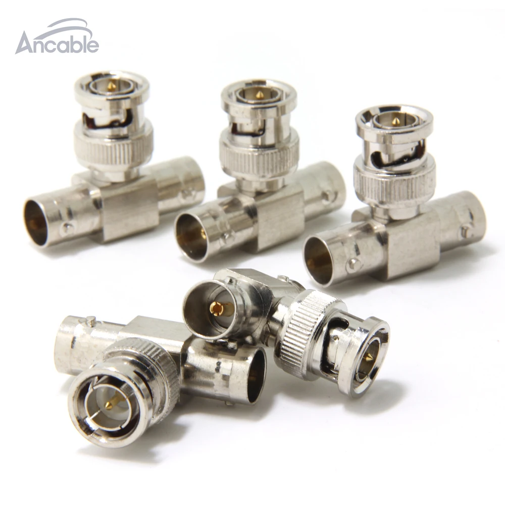 Ancable 10 Pack BNC Male к Dual Female Plug T Shape RF коаксиальный 3 ходовой сплиттер адаптер для