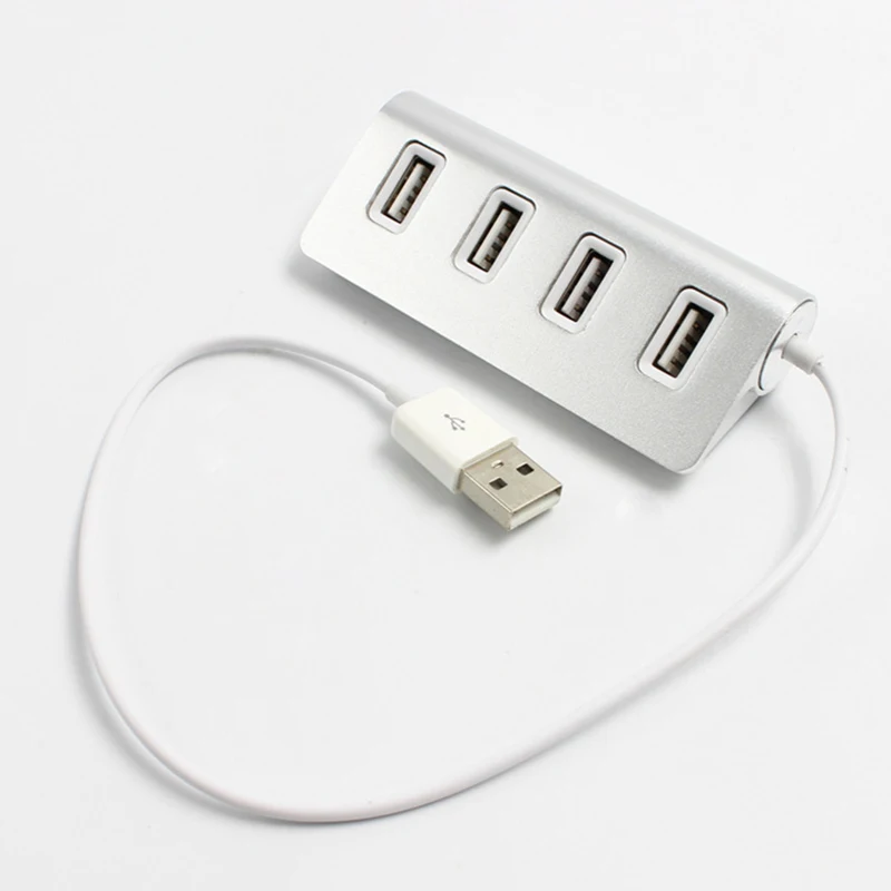 Premium 4 Port Aluminum USB 2.0 Hub for Mac MacBook Air