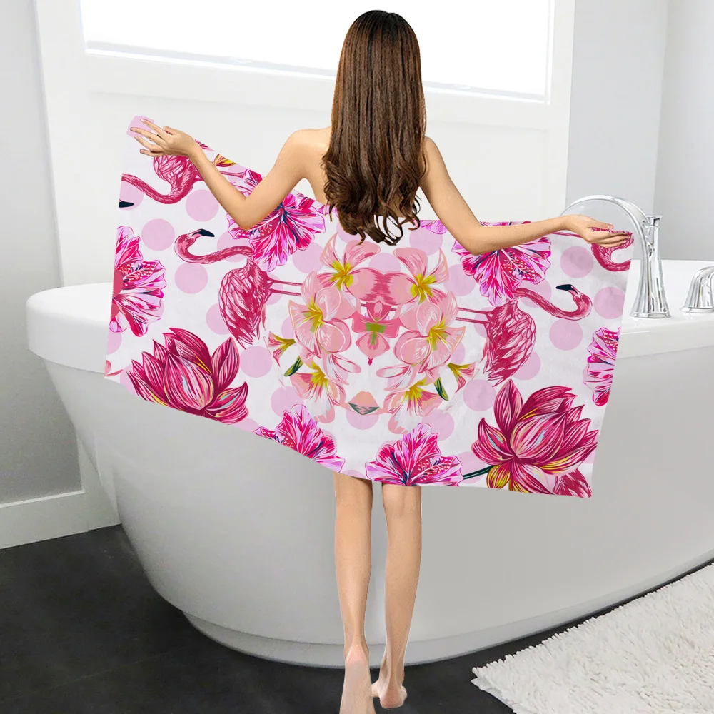 

New Flamingo Style Bath Towel Rectangular Creative Print Sunscreen Beach Towel toalla de playa toalha de praia