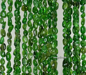 

Green Diopside Gemstone Grade A Pebble Chips 7x5mm-5x4mm Loose Beads 16 inch Full Strand (90187046-106B)