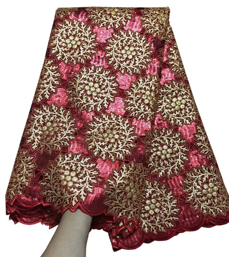 Высокое качество африканская кружевная ткань для свадьбы 2016 Полиэстер зеленый