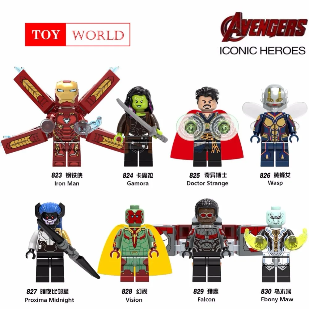 Leogoing супер герой Building Block Marvel DIY капитан чудо женщина Локи Тор Бэтмен человек паук действие фильм цифры игрушки 22