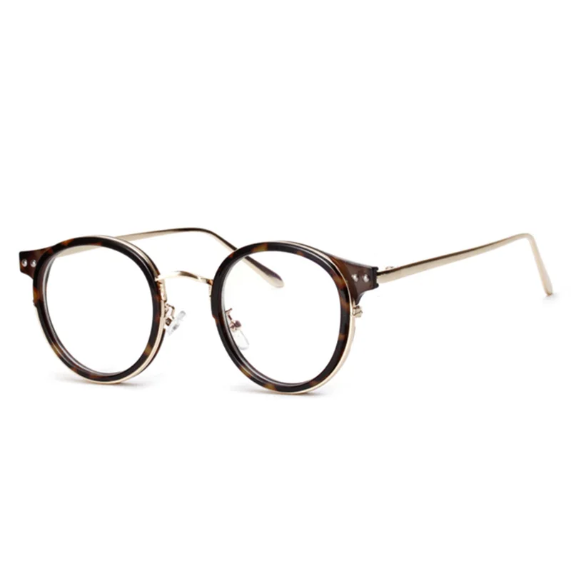 YOOSKE круглые оправы для очков, женские прозрачные оптические очки для чтения, женские и мужские прозрачные линзы, оправа для очков - Цвет оправы: C4 Brown
