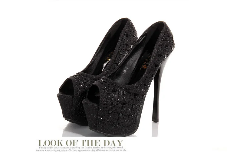 Bling обувь в стиле шик для Для женщин высокие ботинки на каблуках Женская обувь на платформе стразы женские туфли-лодочки обувь для вечеринок с открытым носком на высоком каблуке szpilki damsk