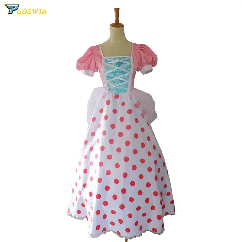 

Toy Story Bo Peep Cosplay Costume Pink Lace Dress Full Set+Hat